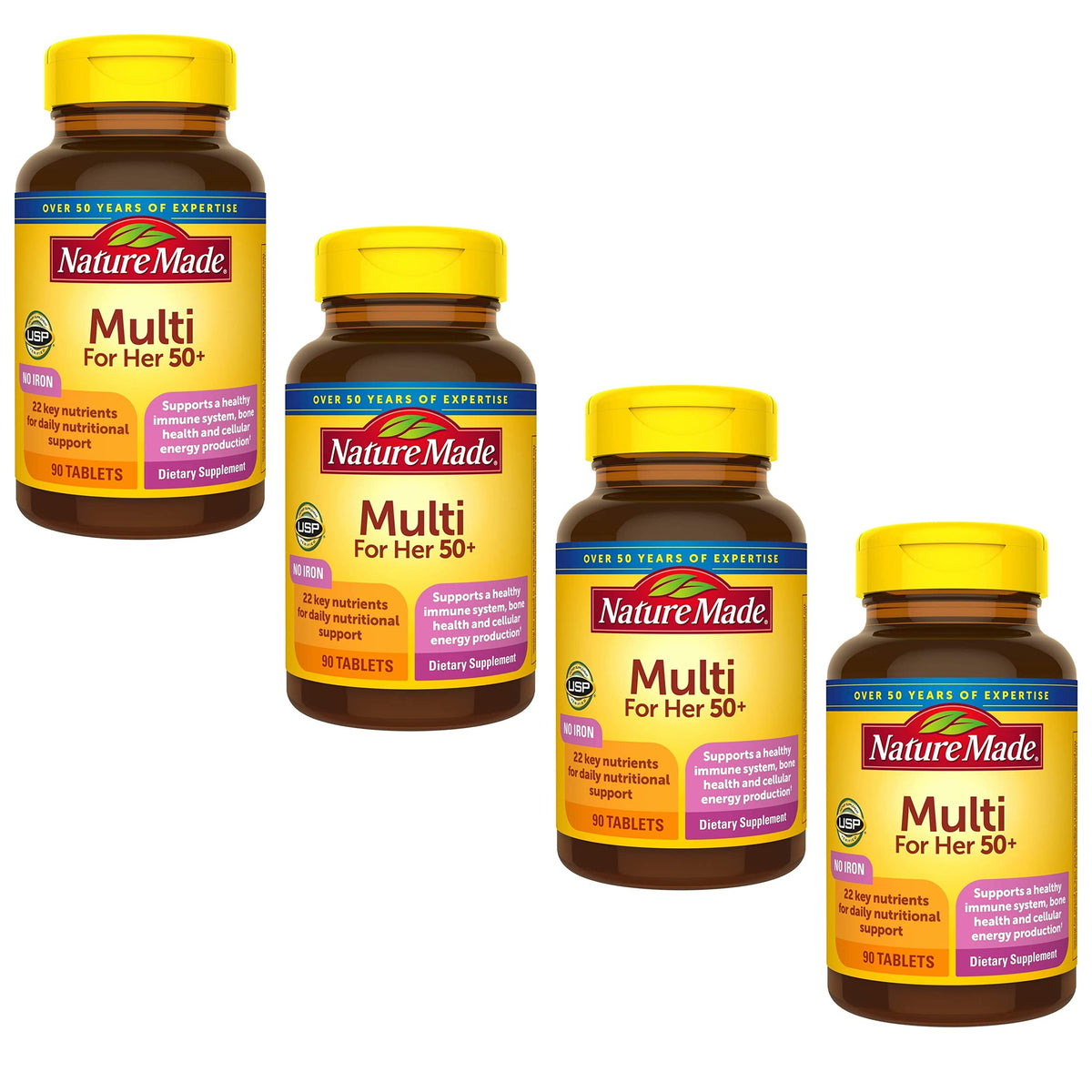 Nature Made Multi For Her 50 Plus multivitamin tablets front view