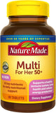 Nature Made Multi For Her 50 Plus packaging with four bottles