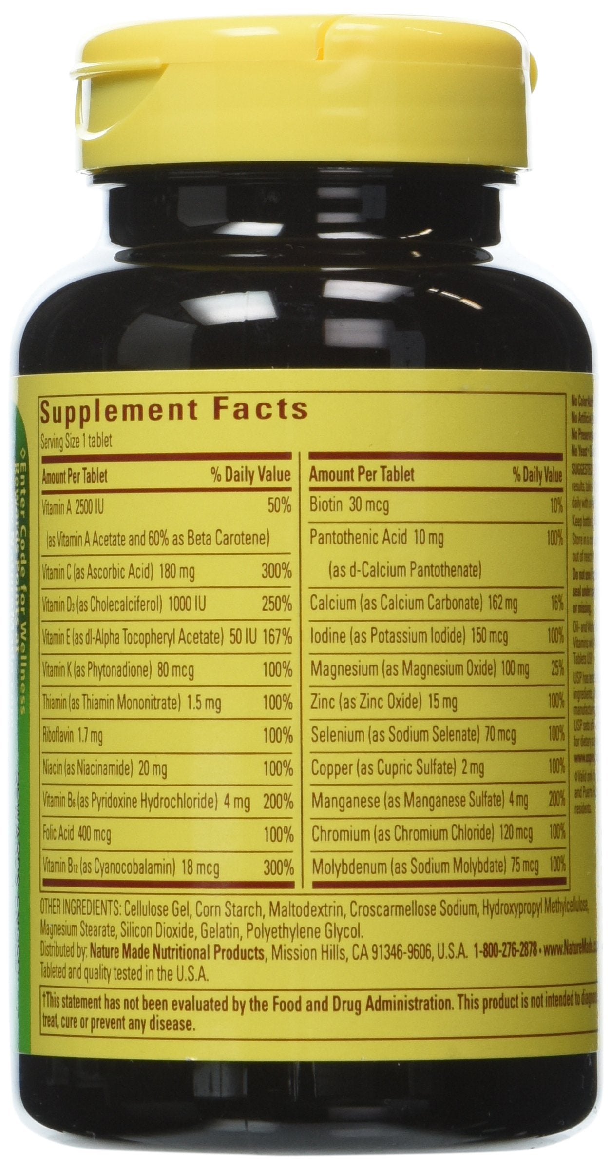 Nature Made Multivitamin For Him tablet close-up