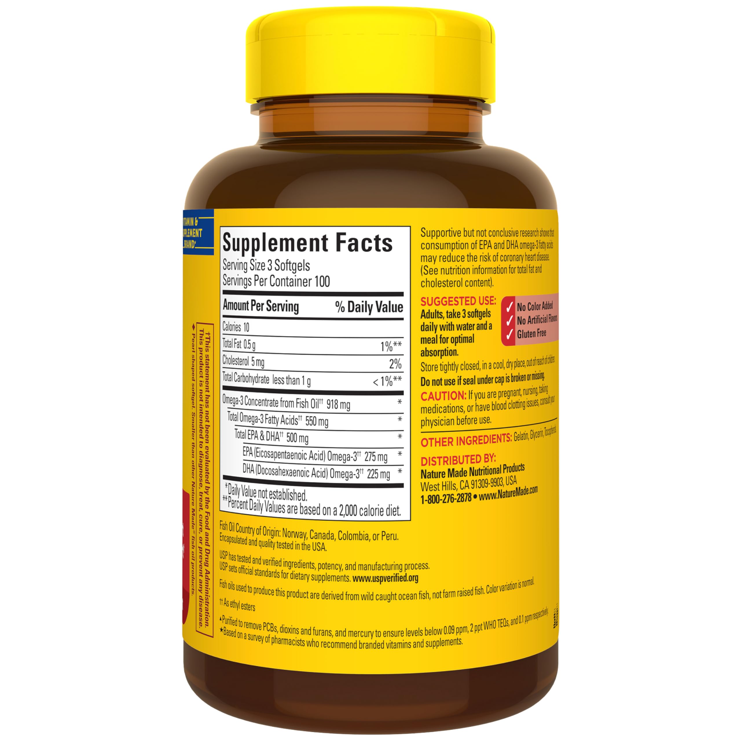 Nature Made Omega-3 Fish Oil Pearls bottle with softgels