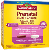 Nature Made Prenatal Vitamins with DHA and Choline 60 Softgels front view