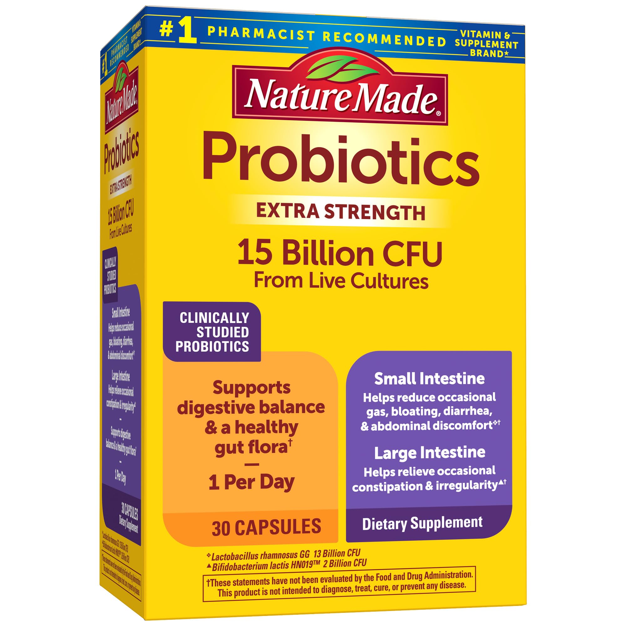 Nature Made Probiotic Extra Strength Capsules 15 Billion CFU front view