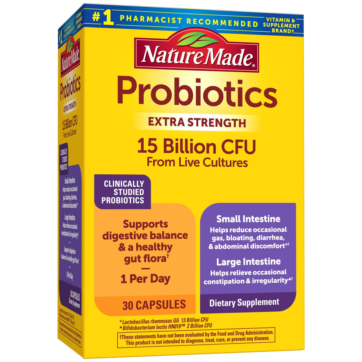 Nature Made Probiotic Extra Strength Capsules 15 Billion CFU front view