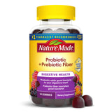 Nature Made Probiotic + Prebiotic Fiber Gummies 50 count bottle front view