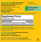 Nature Made Sublingual Vitamin B12 Micro-Lozenges 1000 mcg back of the bottle