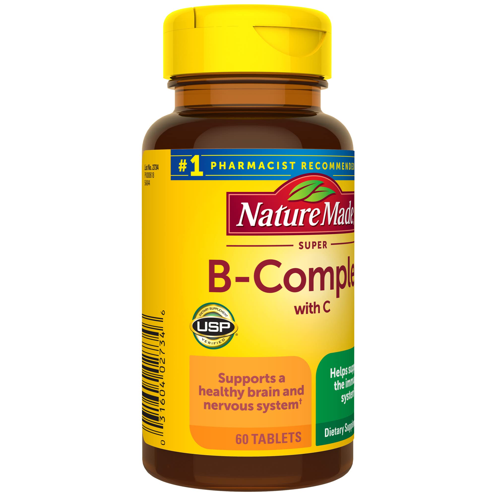 Nature Made Super B-Complex with Vitamin C displayed with other supplements