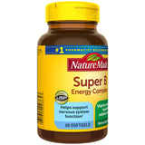 Nature Made Super B Energy Complex Softgels packaging details