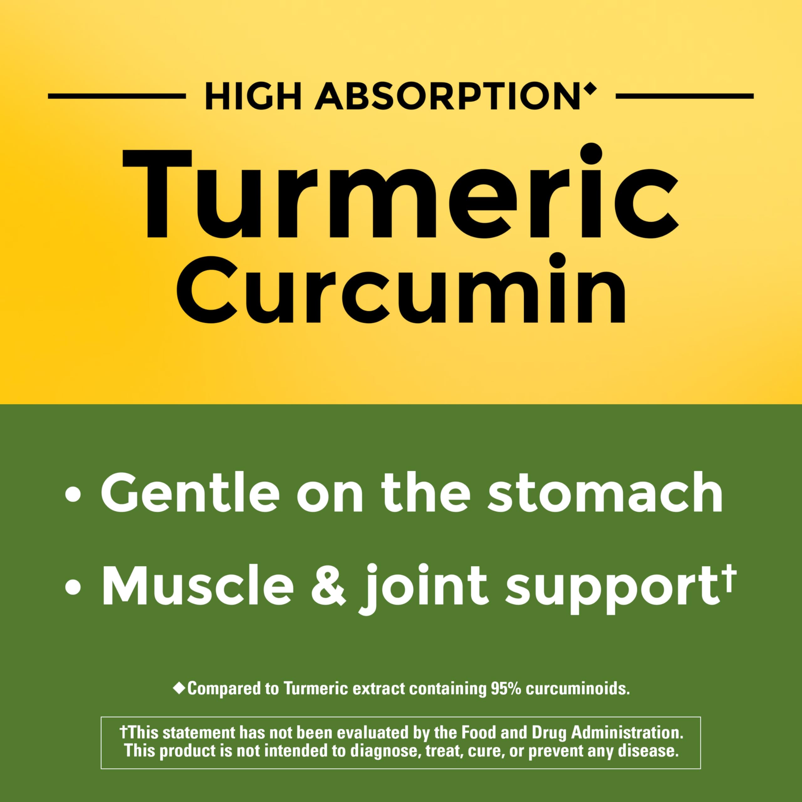 Nature Made Turmeric Curcumin Capsules 250mg bottle with label