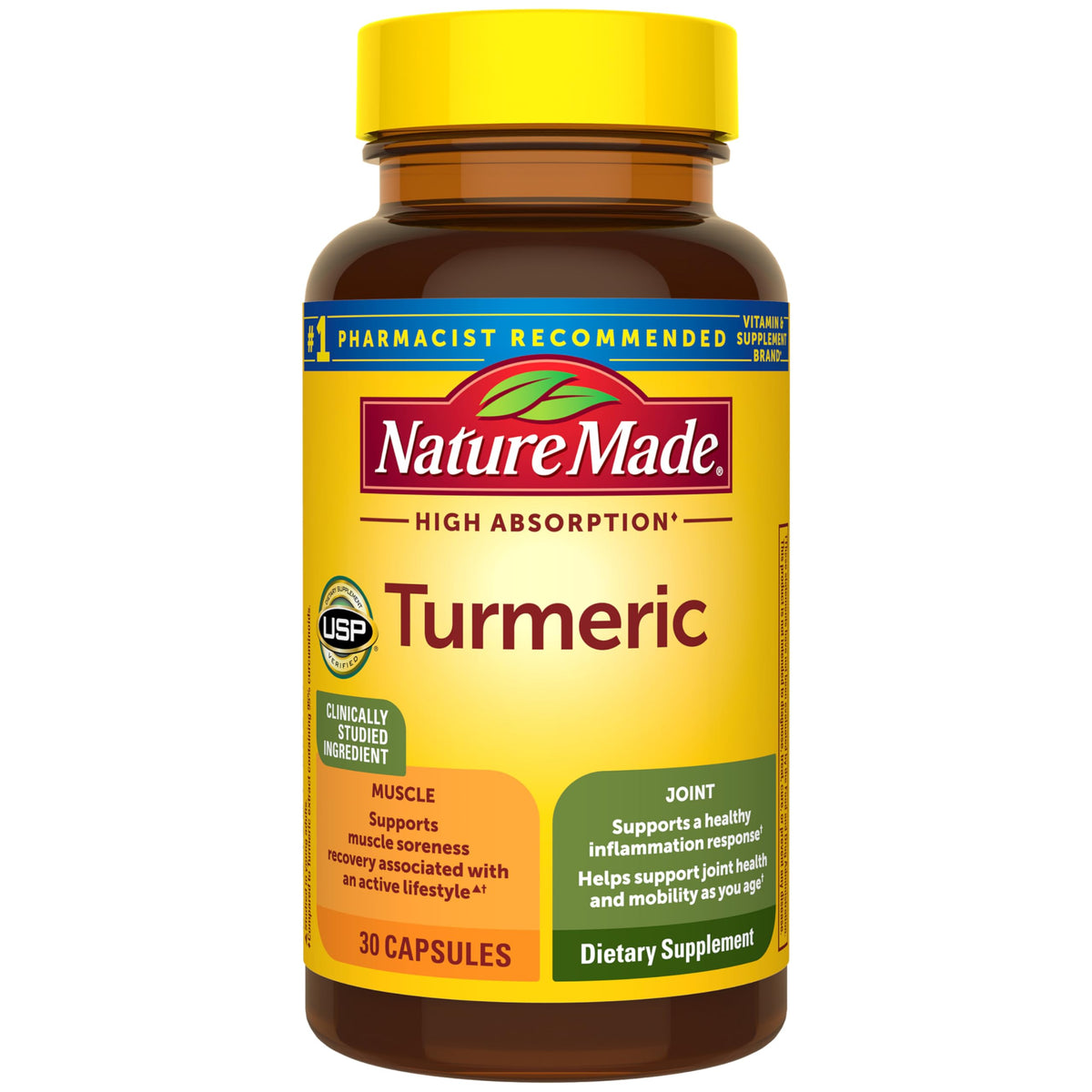 Nature Made Turmeric Curcumin Capsules 250mg front view