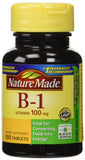 Nature Made Vitamin B-1 100 mg tablets pack of 3 bottles