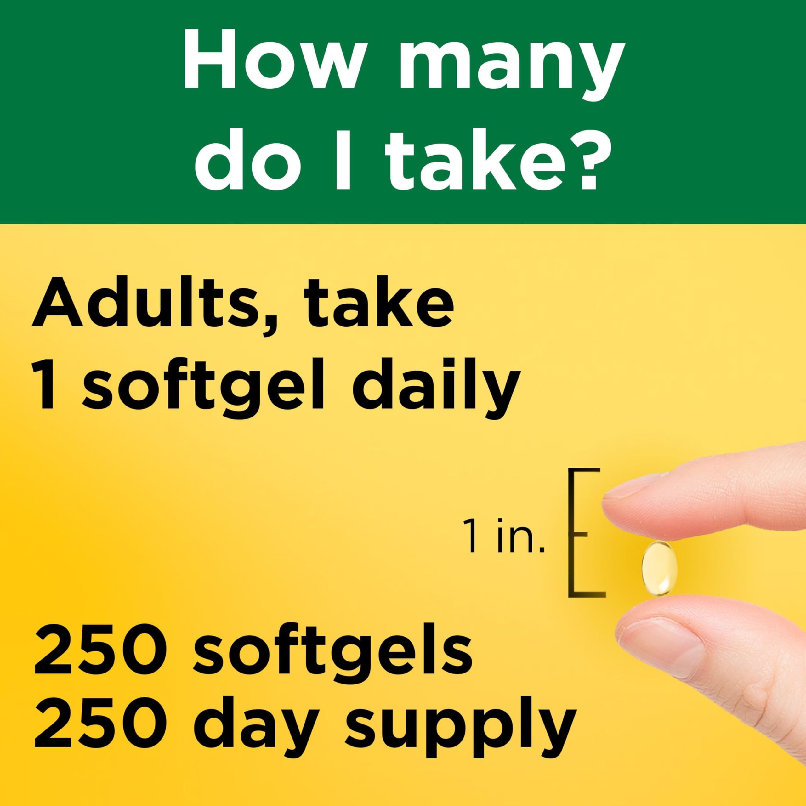 Nature Made Vitamin D3 2000 IU Softgels back view with ingredients list