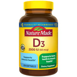 Nature Made Vitamin D3 2000 IU Softgels bottle front view