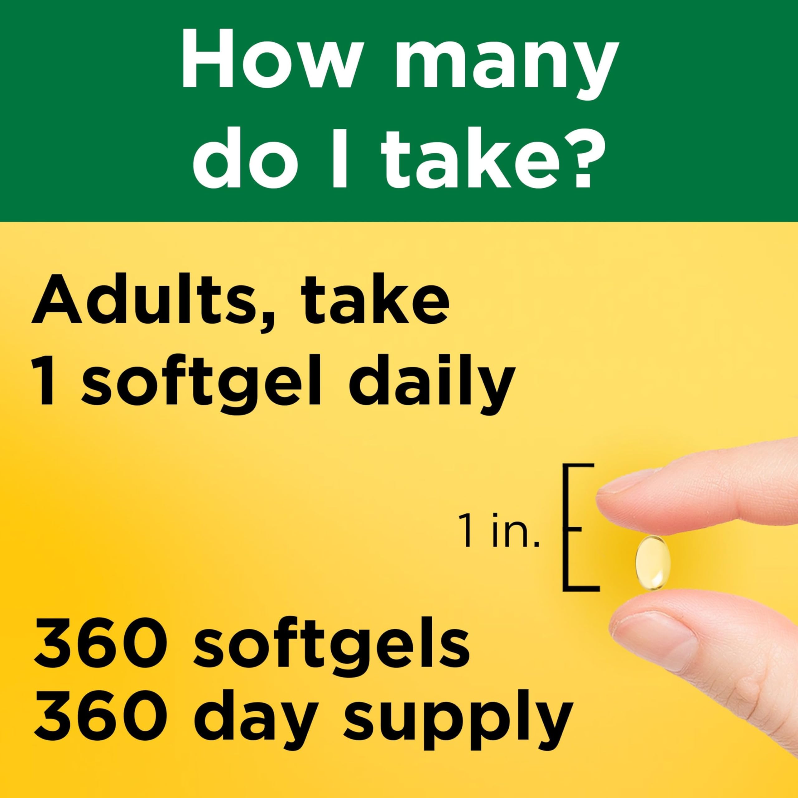 Nature Made Vitamin D3 5000 IU Softgels with measuring spoon