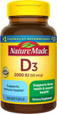 Nature Made Vitamin D3 Liquid Softgels 2000 IU front view