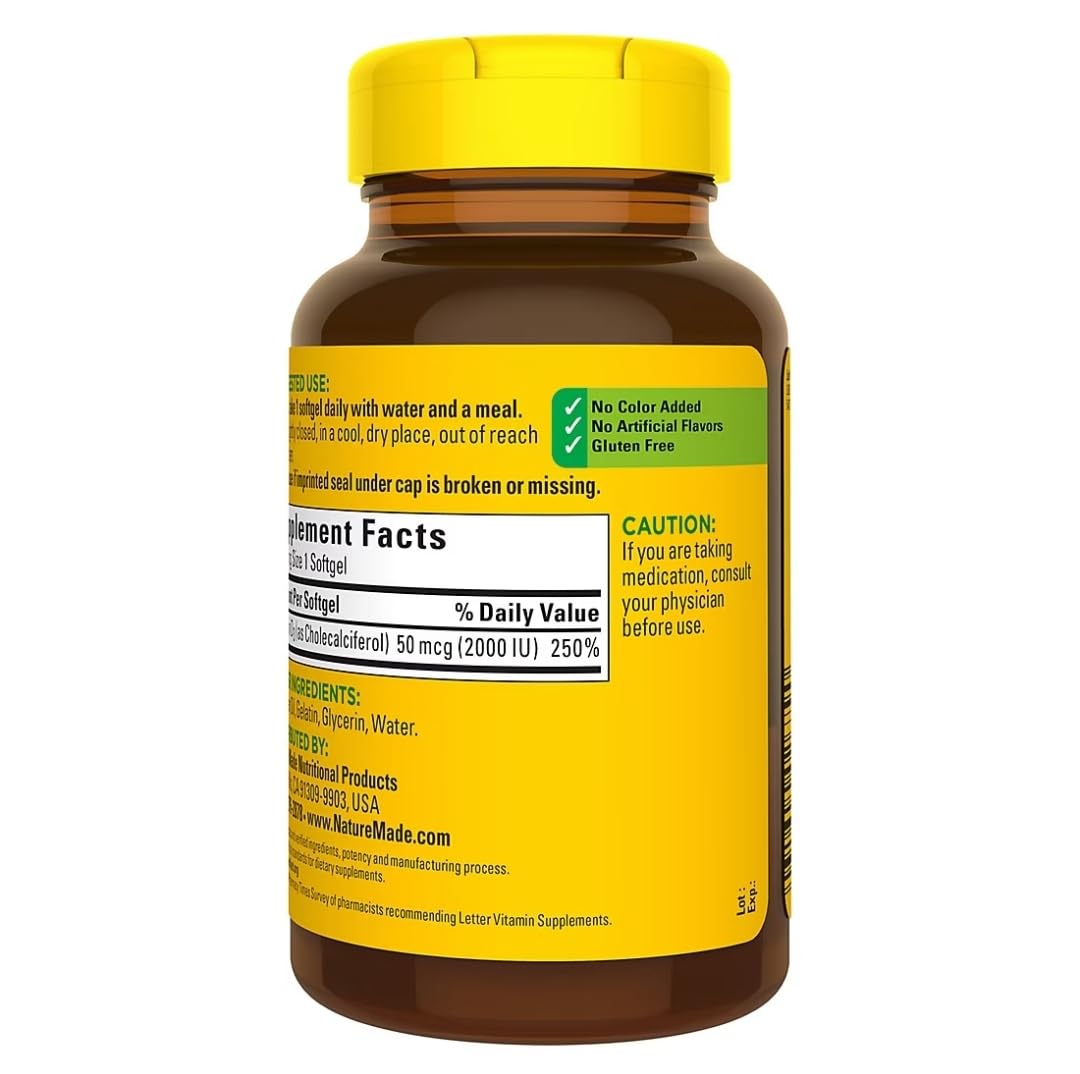 Nature Made Vitamin D3 softgels close-up