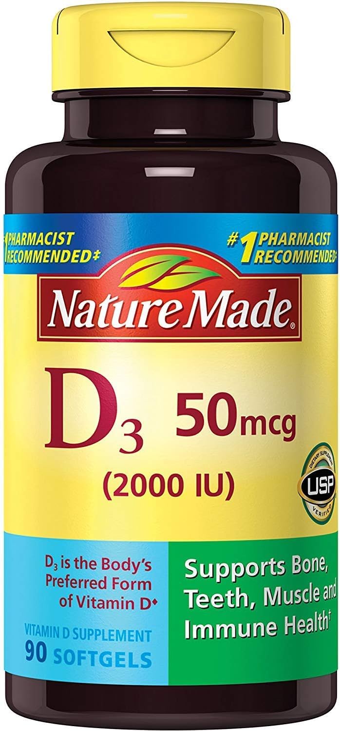 Nature Made Vitamin D3 Softgels front view packaging