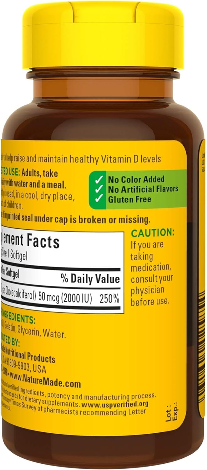 Nature Made Vitamin D3 Softgels with measuring spoon