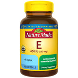 Nature Made Vitamin E 400 IU Softgels 180 count bottle front view