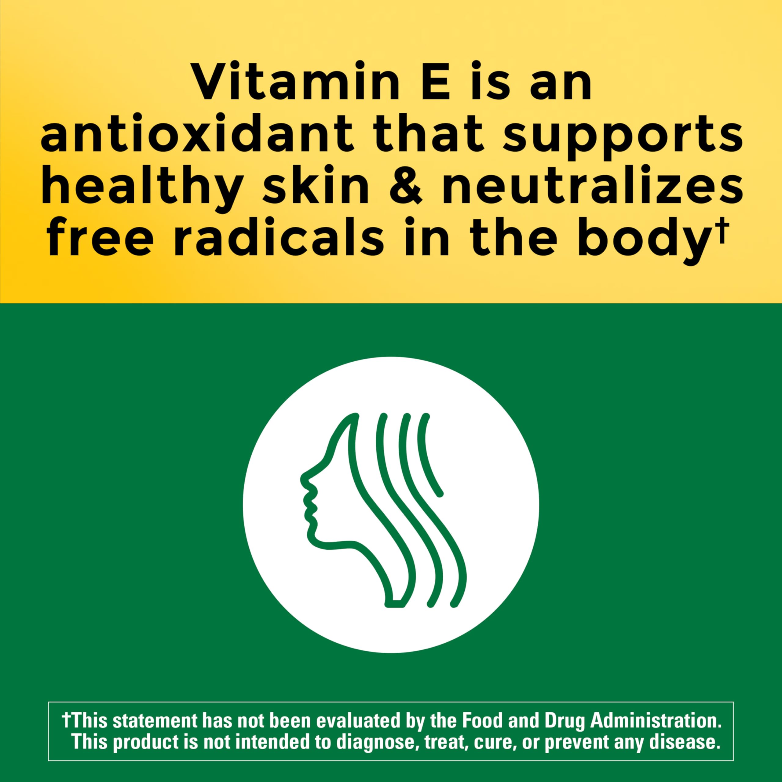 Nature Made Vitamin E 400 IU Softgels back view with ingredient list