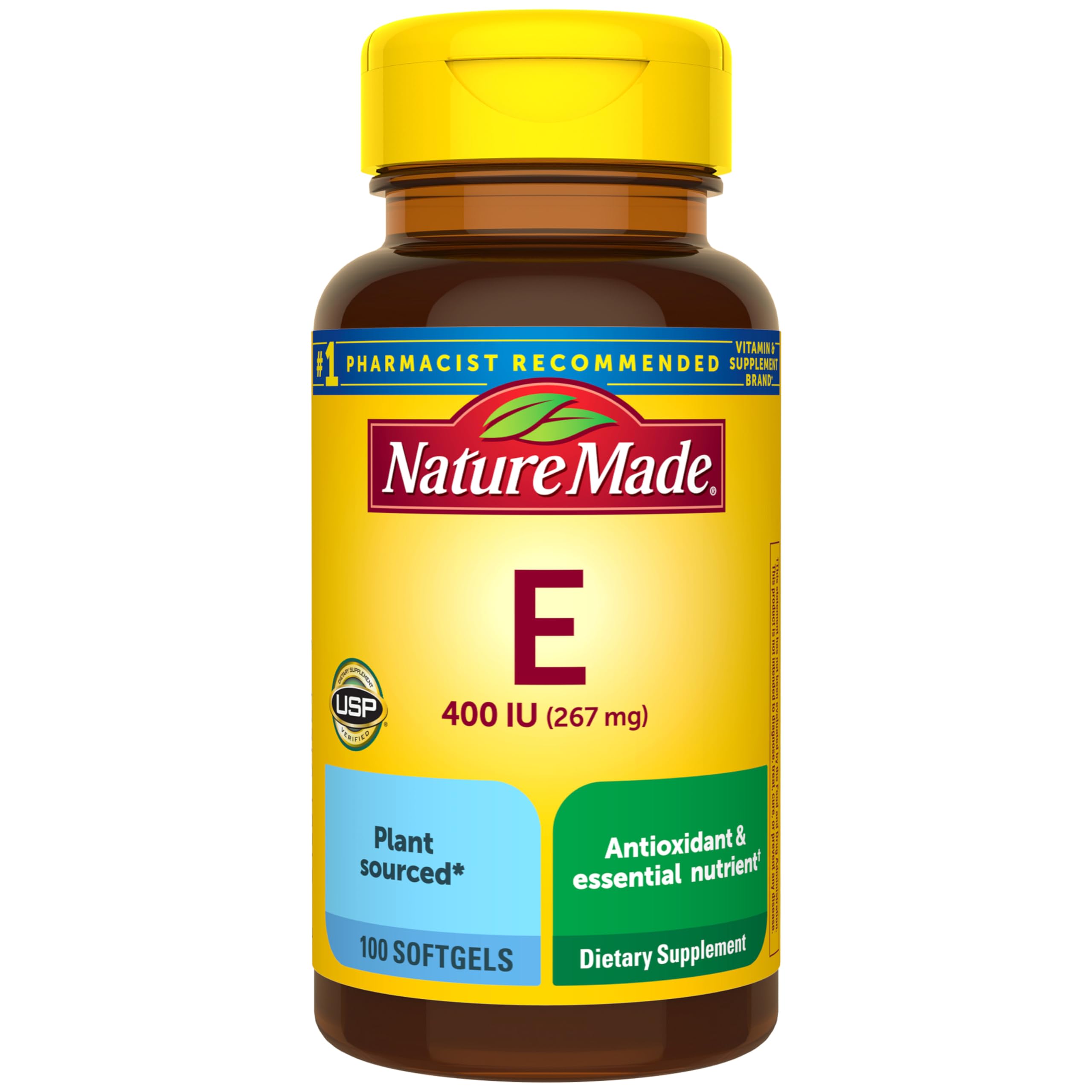 Nature Made Vitamin E 400 IU softgels front view with packaging