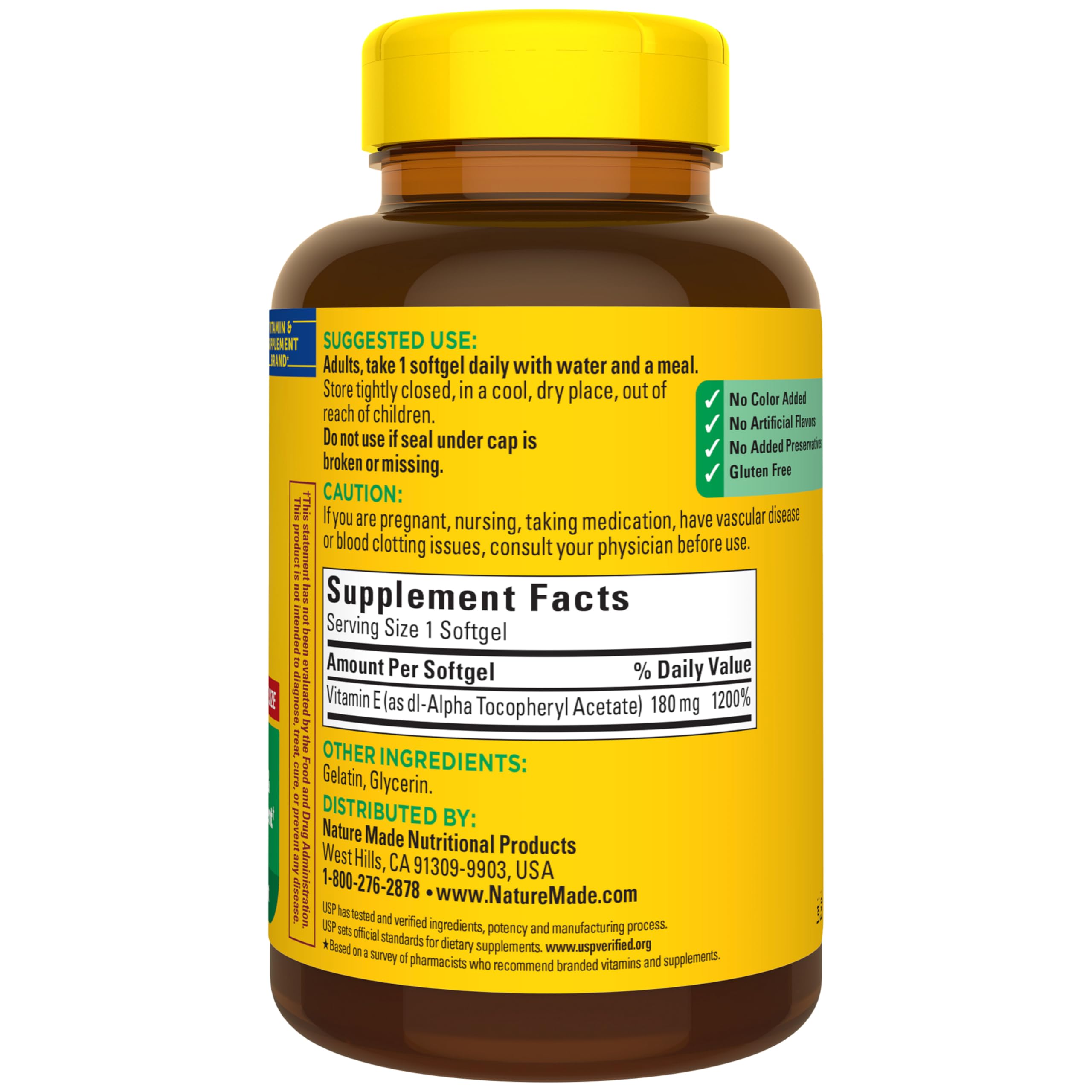 Nature Made Vitamin E 400 IU Softgels with a measuring spoon