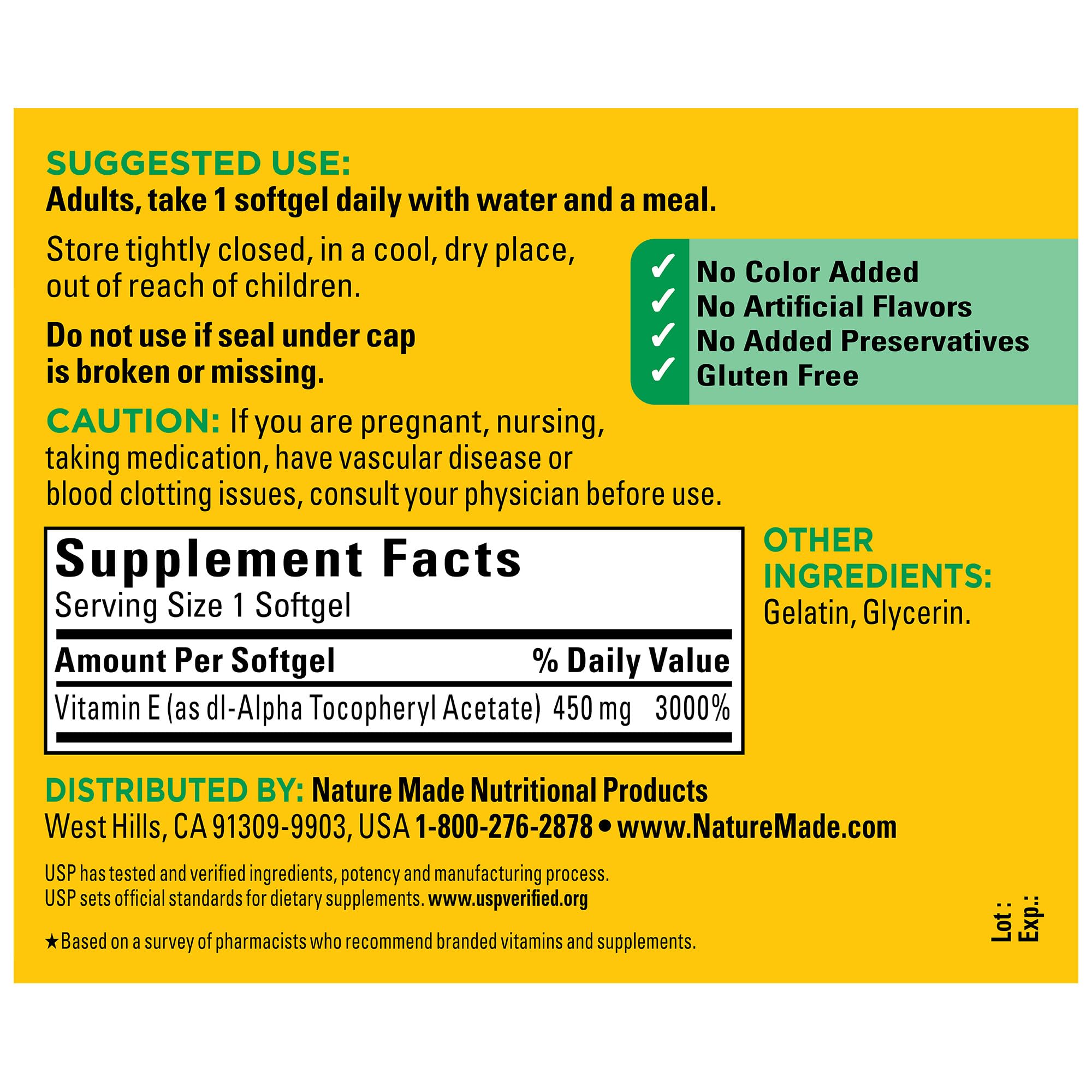Nature Made Vitamin E 450 mg softgels in a lifestyle setting