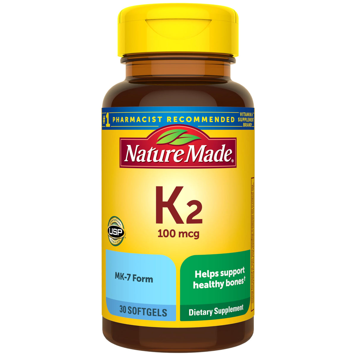 Nature Made Vitamin K2 100 mcg Softgels front view