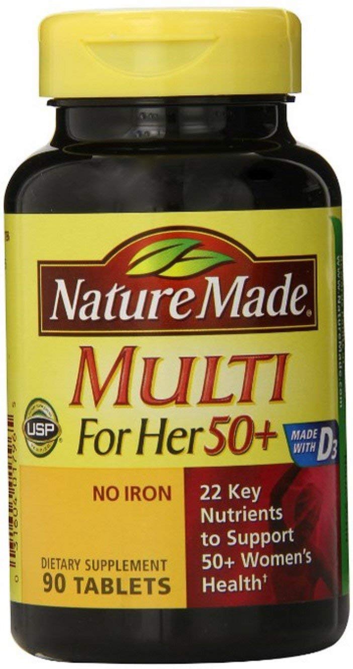 Nature Made Women's Multi 50+ multivitamin bottle front view