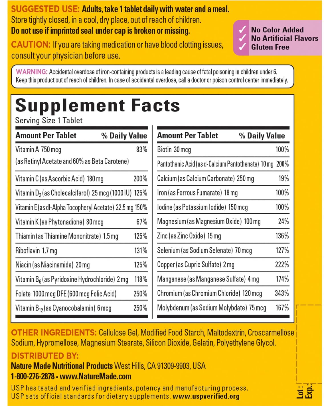 Nature Made Women's Multivitamin bottle with 300 tablets