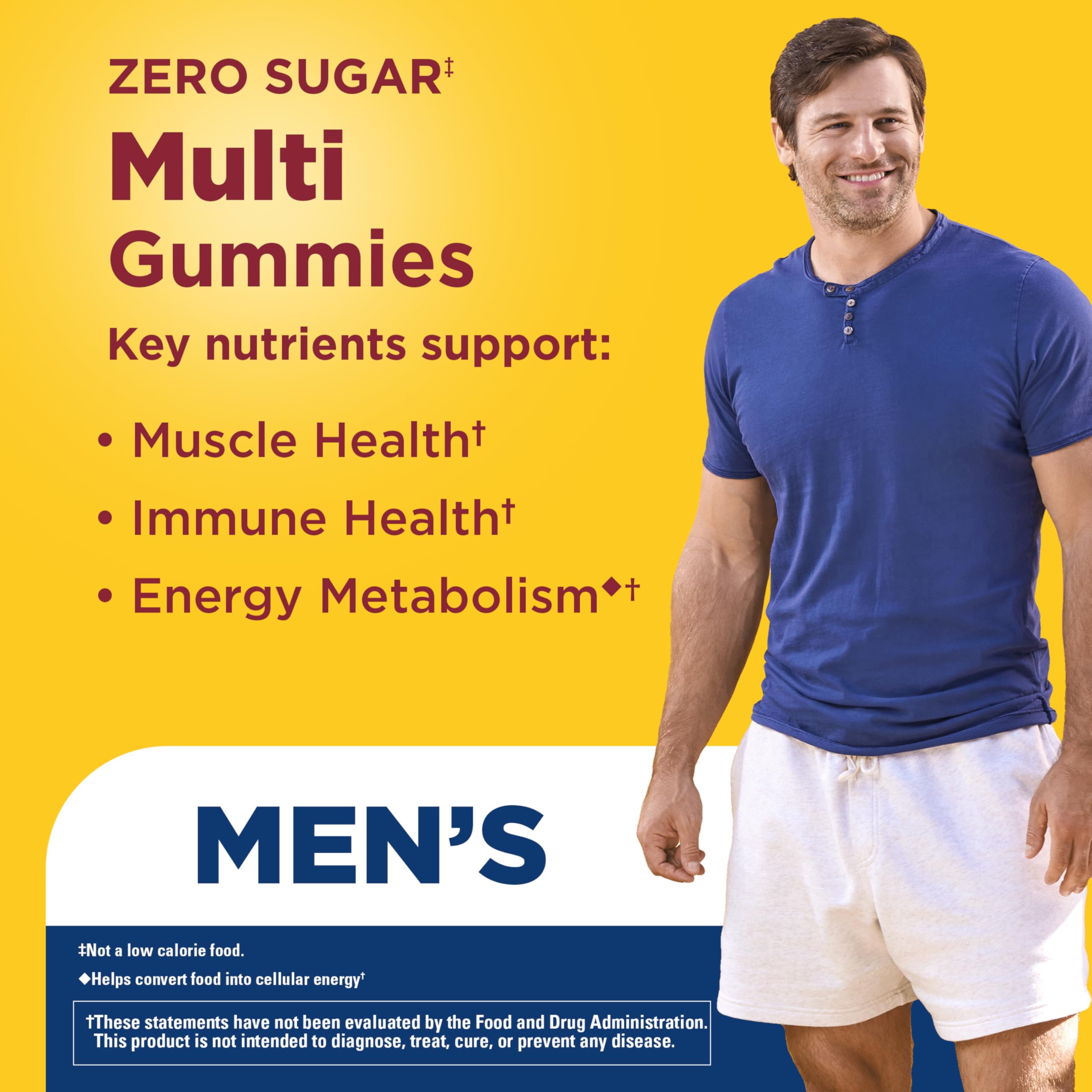 Nature Made Zero Sugar Men's Multivitamin Gummies cherry lime flavour close-up