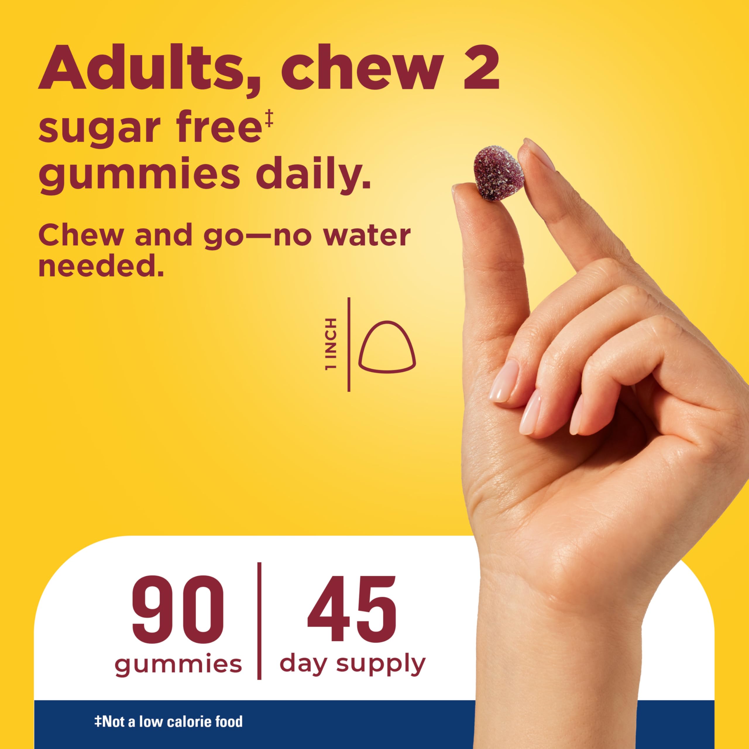 Nature Made Zero Sugar Men's Multivitamin Gummies on a wooden table
