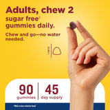 Nature Made Zero Sugar Men's Multivitamin Gummies on a wooden table