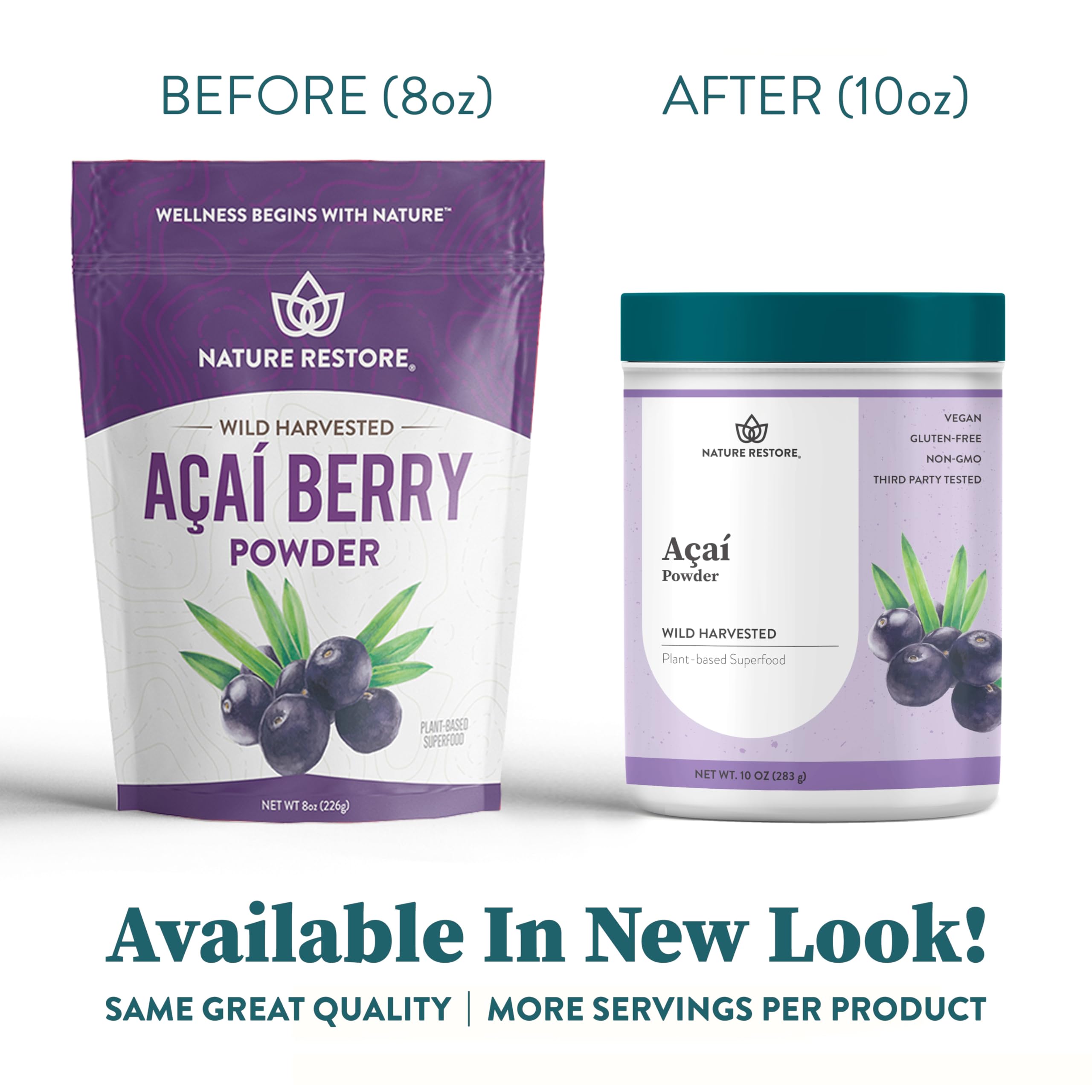 Nature Restore Acai Berry Powder 10oz close-up of powder texture