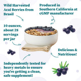 Nature Restore Acai Berry Powder 10oz serving suggestion in smoothie