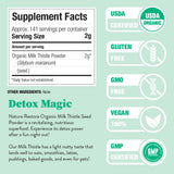 Nature Restore Organic Milk Thistle Seed Powder close-up of label