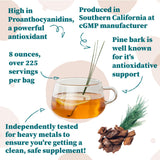 Nature Restore Pine Bark Extract Powder jar with powder scoop