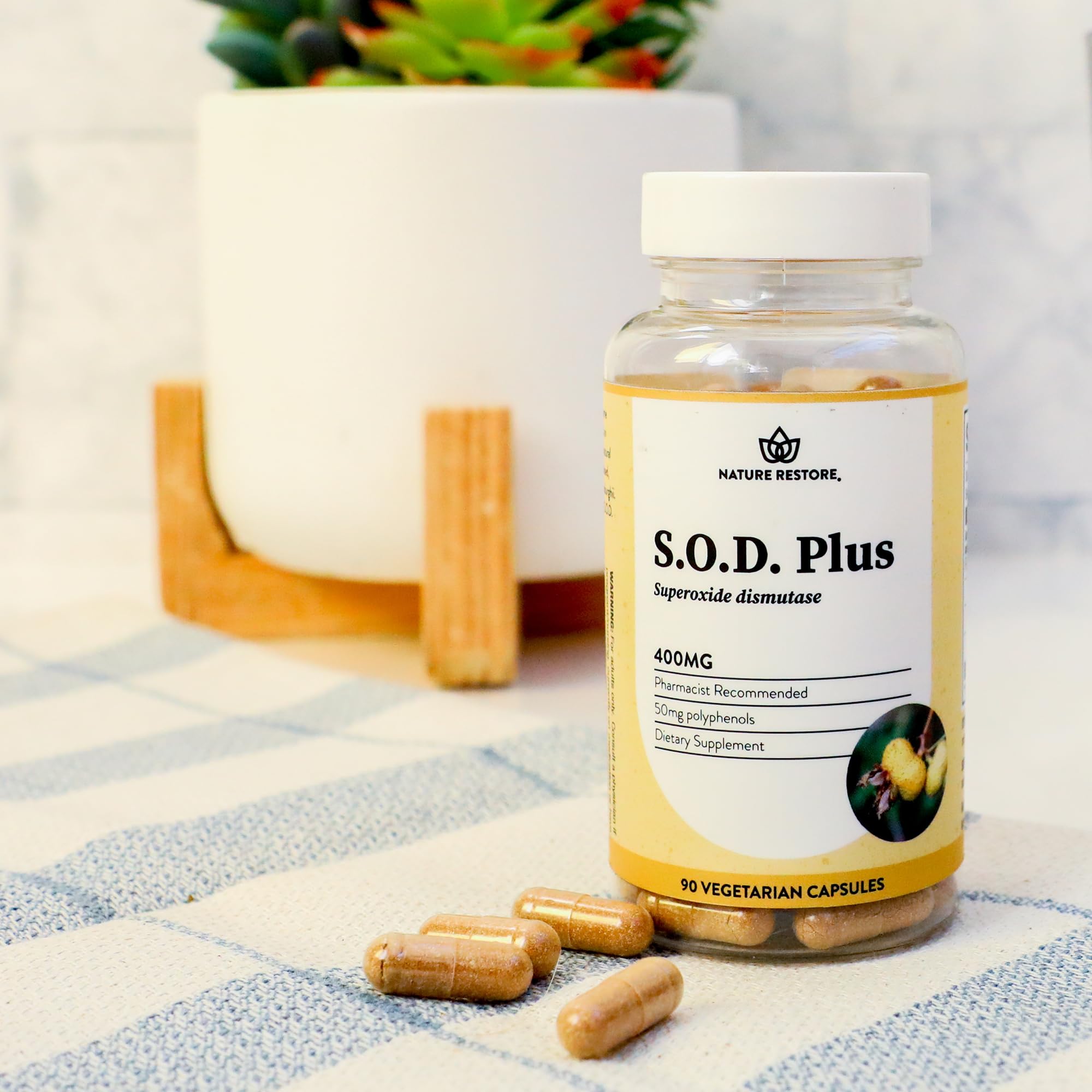 Nature Restore S.O.D. Plus 400mg capsules side view