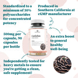 Nature Restore Turkey Tail Mushroom Capsules 500mg back label