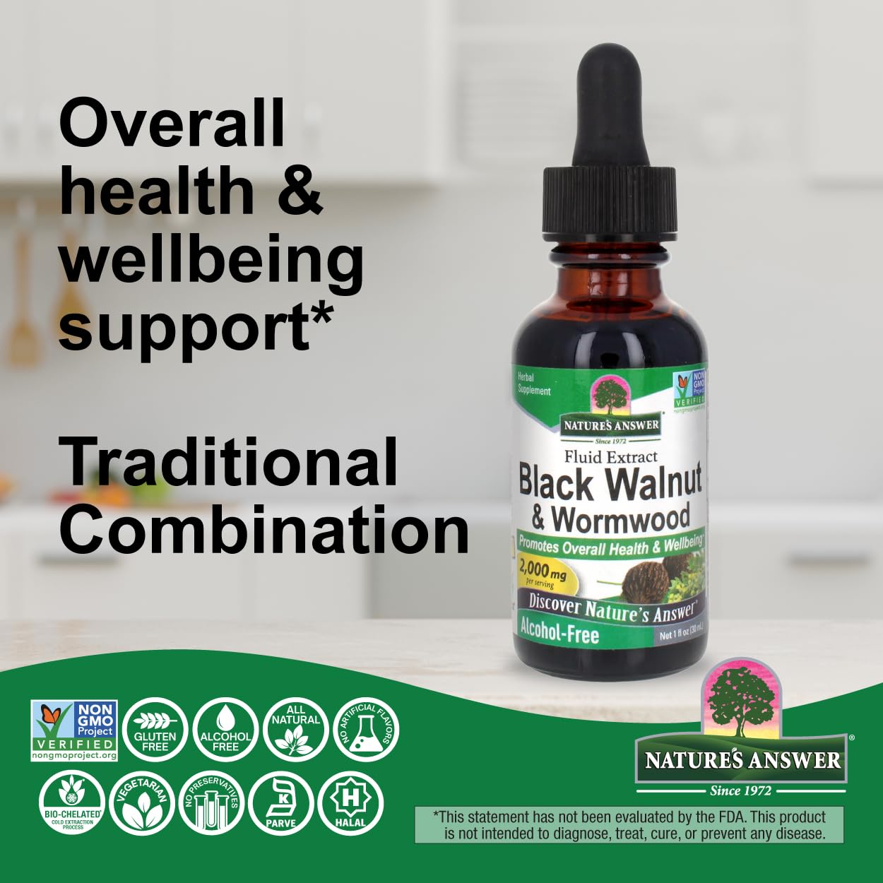 Nature's Answer Black Walnut and Wormwood Complex capsule close-up