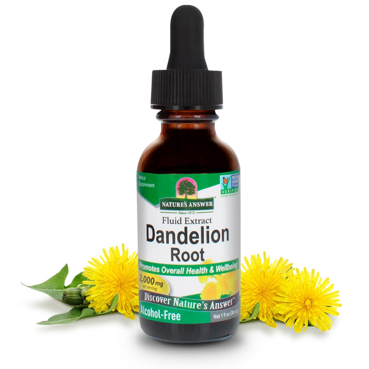 Nature's Answer Dandelion Root Fluid Extract 2000mg front view