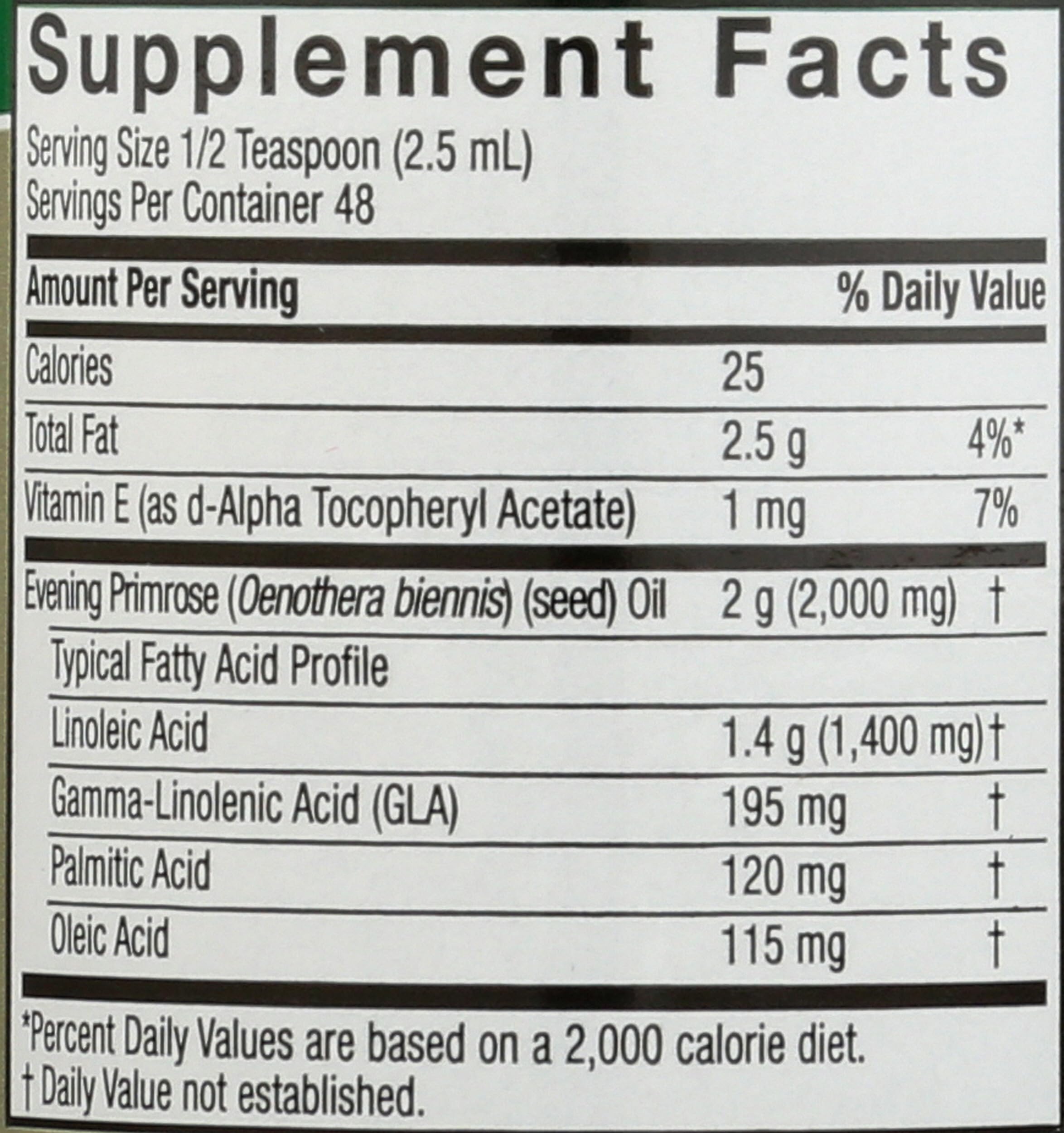 Nature's Answer Evening Primrose Oil 200g packaging details