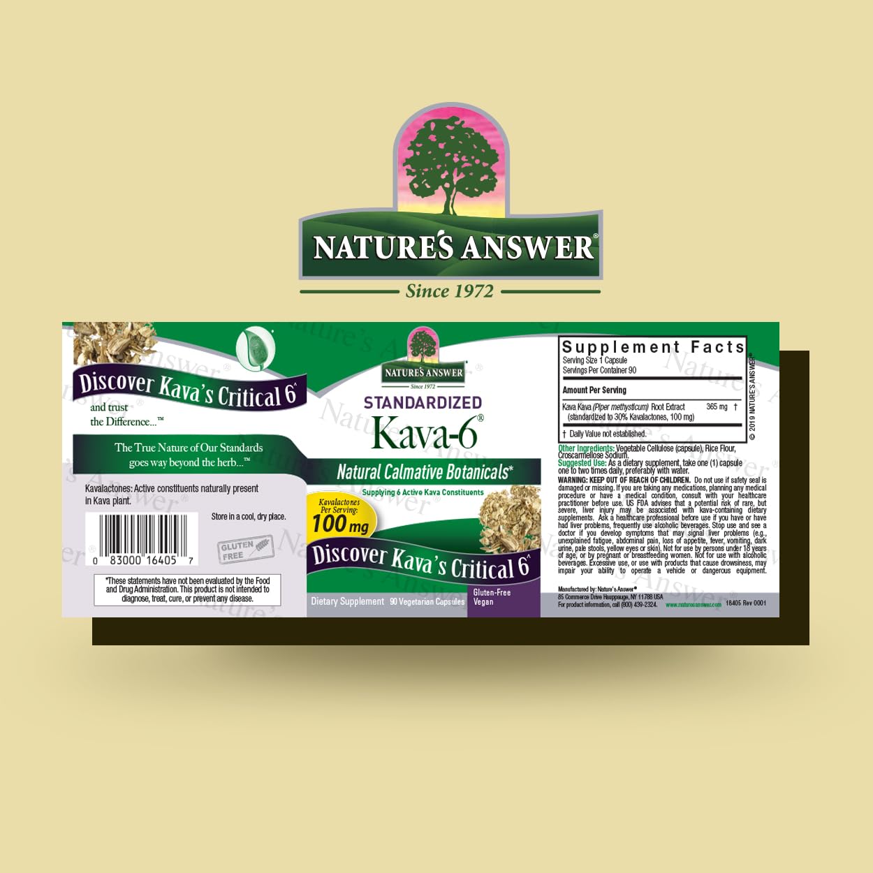 Nature's Answer Kava Kava Capsules side view