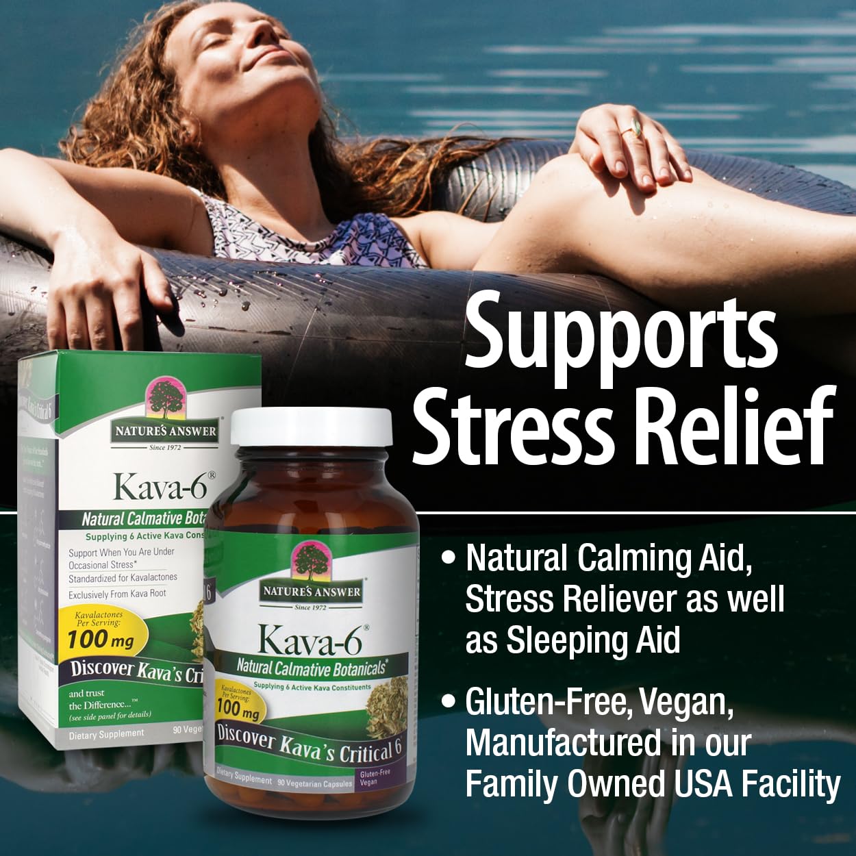 Nature's Answer Kava Kava Capsules with measuring scoop