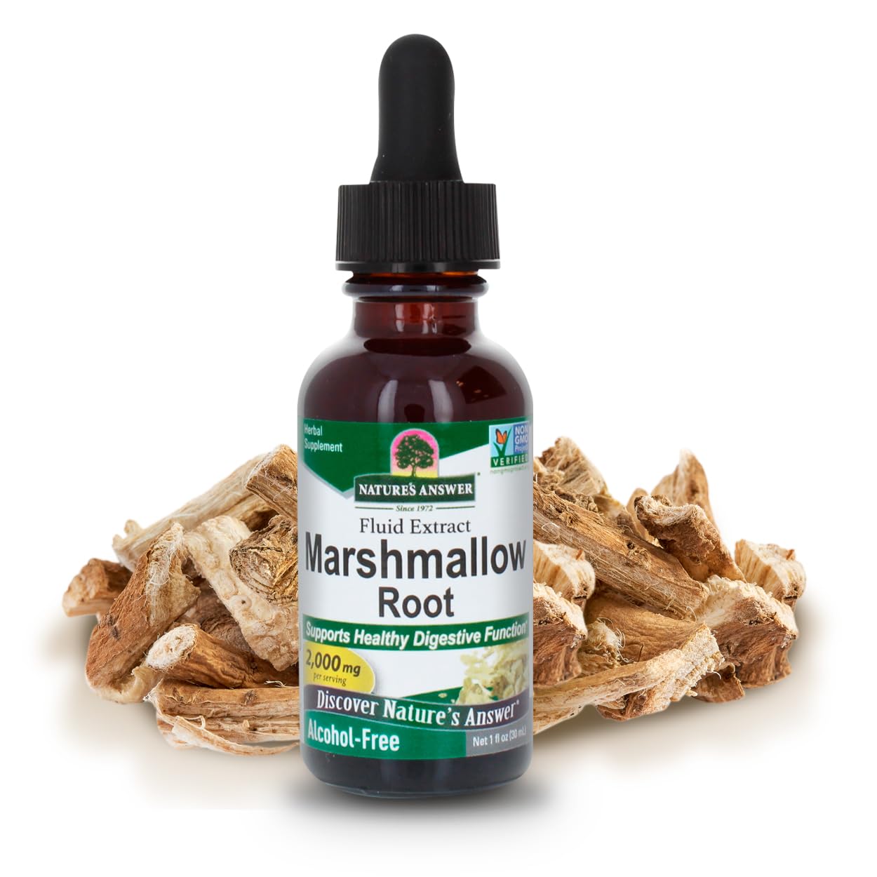 Nature's Answer Marshmallow Root Extract front view 91g bottle