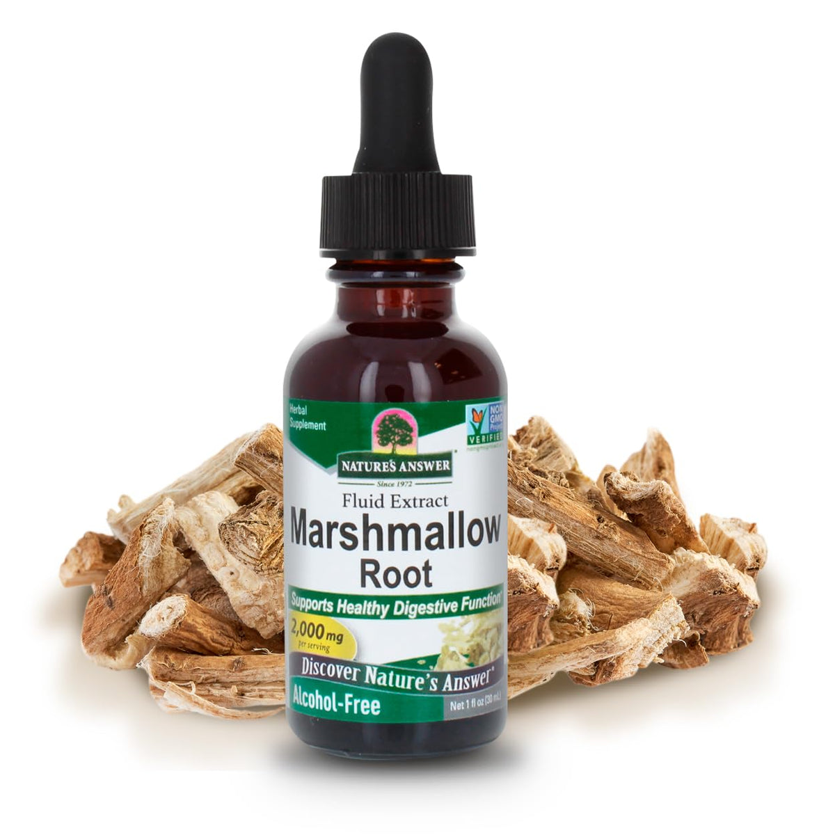 Nature's Answer Marshmallow Root Extract front view 91g bottle