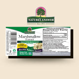 Nature's Answer Marshmallow Root Extract side view showing ingredients