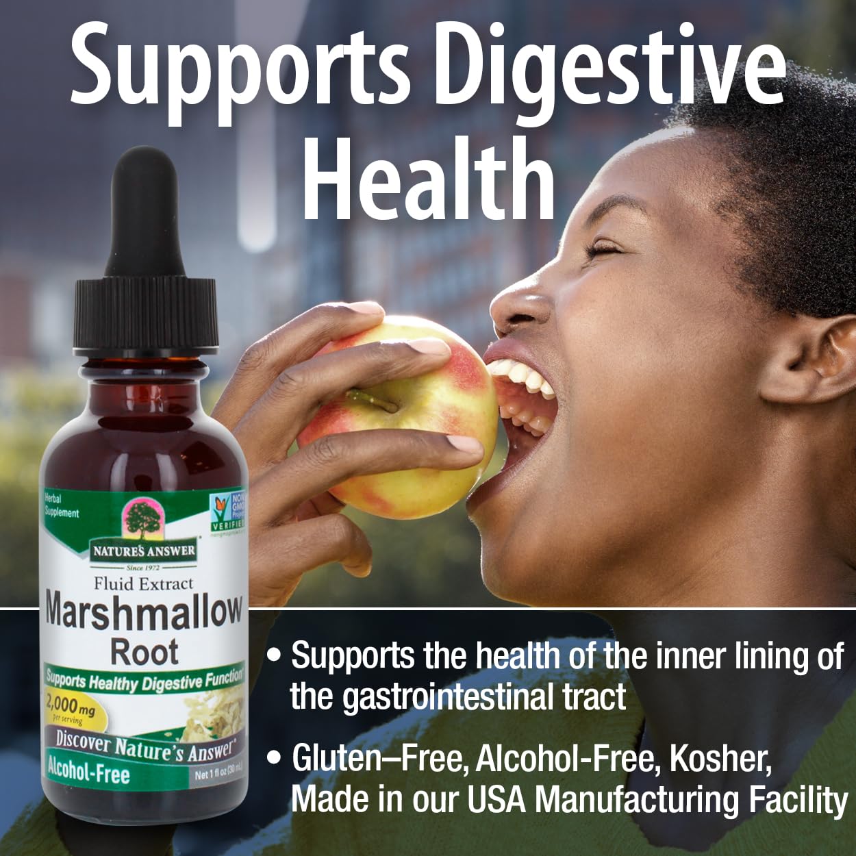 Nature's Answer Marshmallow Root Extract top view of the cap
