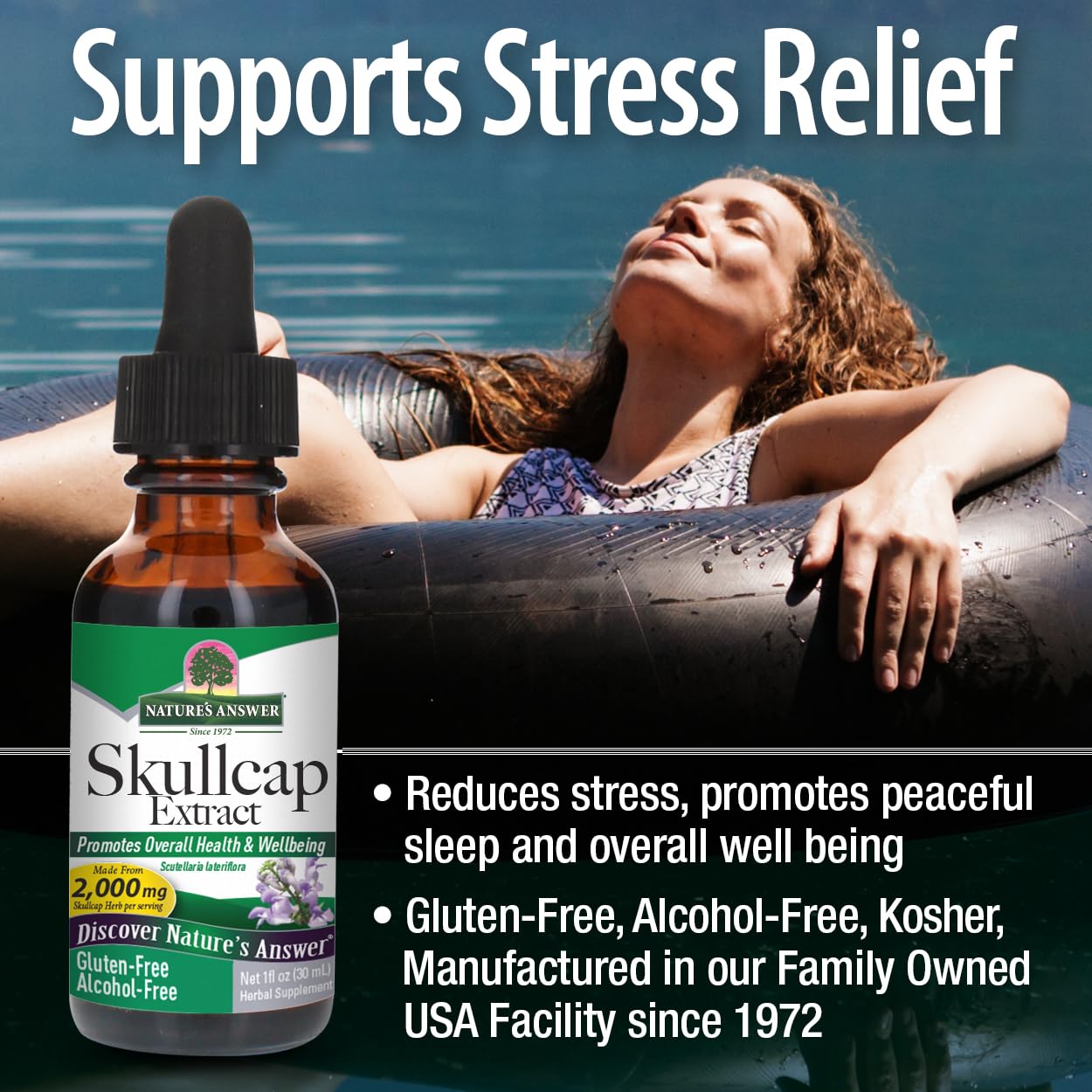 Nature's Answer Skullcap Liquid Extract 1 Ounce packaging