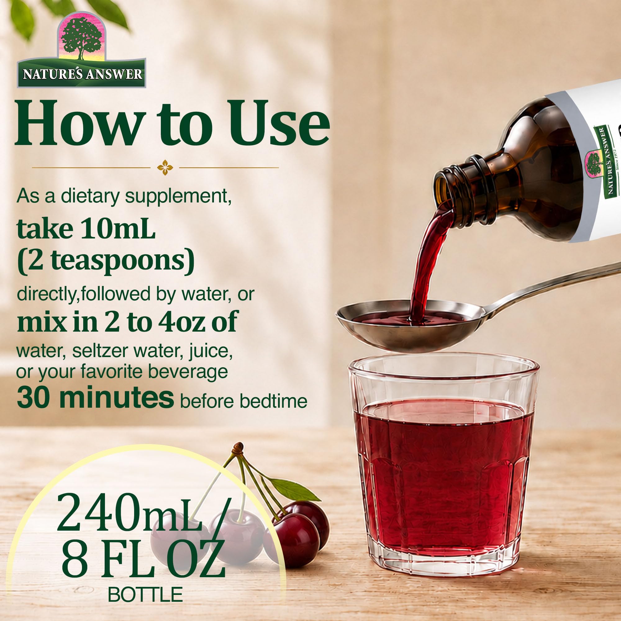 Nature's Answer Tart Cherry Juice 8 Fl Oz packaging