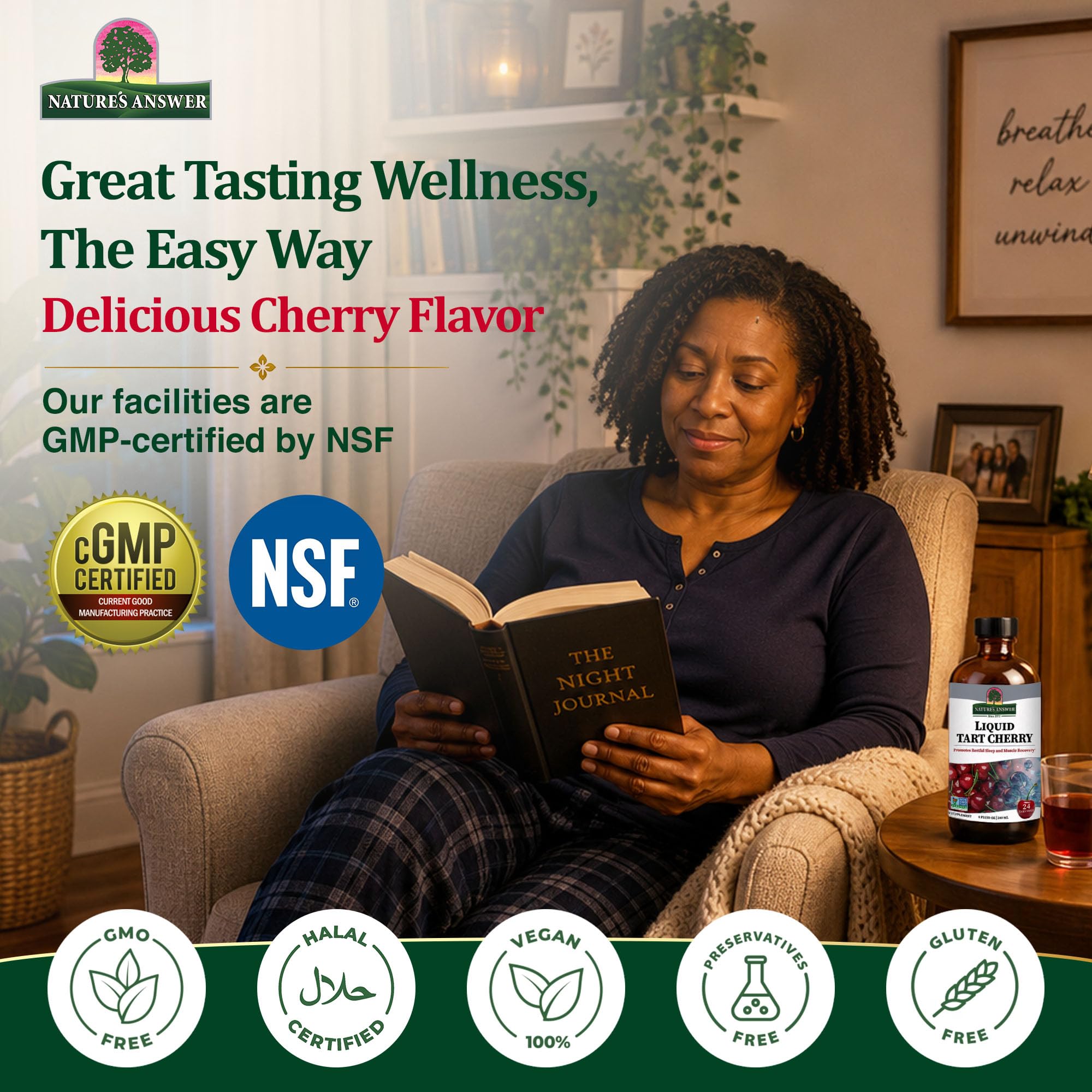 Nature's Answer Tart Cherry Juice 8 Fl Oz side view